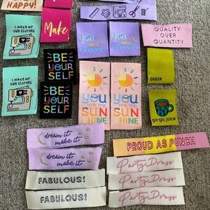 Woven sewing labels lot by Kylie and the machine